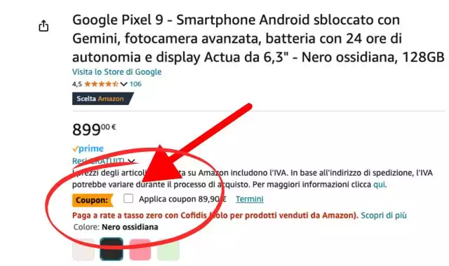 Google Pixel 9 coupon Amazon