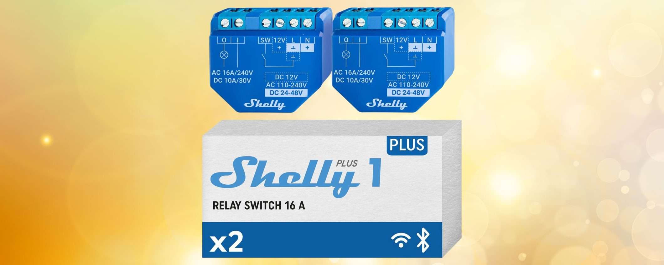 Domotica facile con Shelly Plus 1: la confezione da 2 interruttori relè smart è in sconto