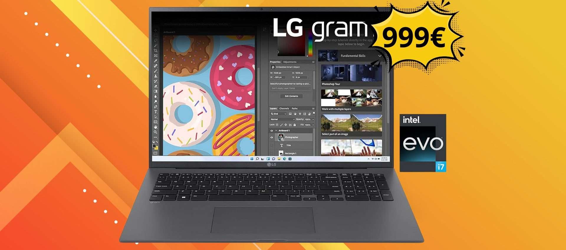 LG Gram 17Z90R, ultra-leggero e potente: da 2099 a soli 999 euro