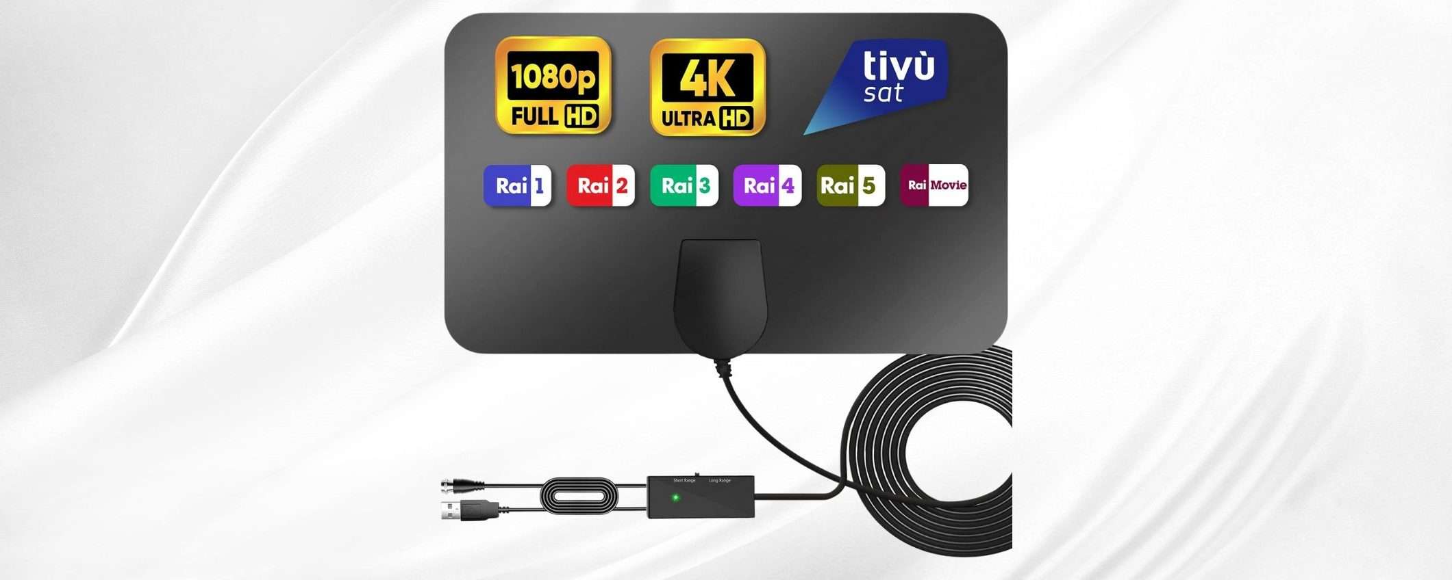 Problemi col digitale terrestre? Risolvi con questa antenna TV amplificata in offerta (-49%)