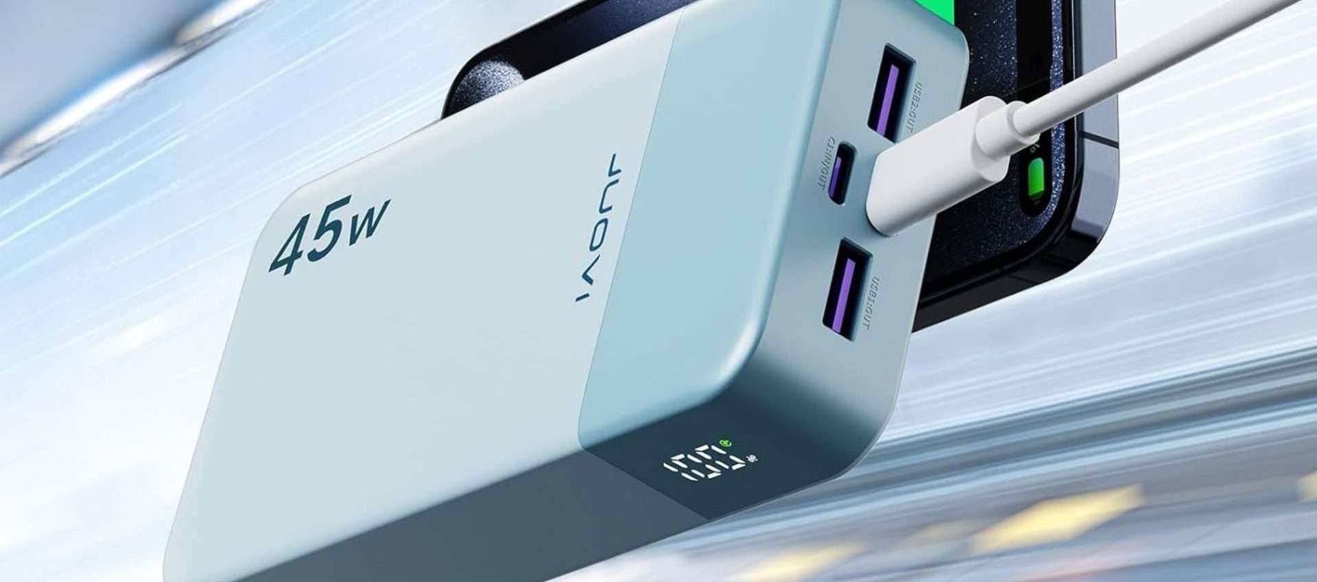 Power Bank in super offerta: 4 porte, 20.000mAh e potenza fino a 45W