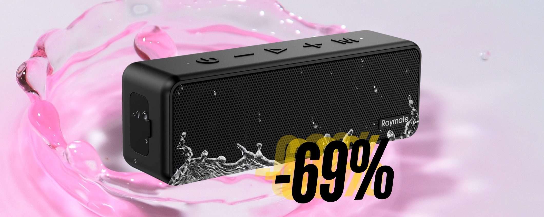 Ascolta la musica dove vuoi con questo speaker Bluetooth portatile (-69%)