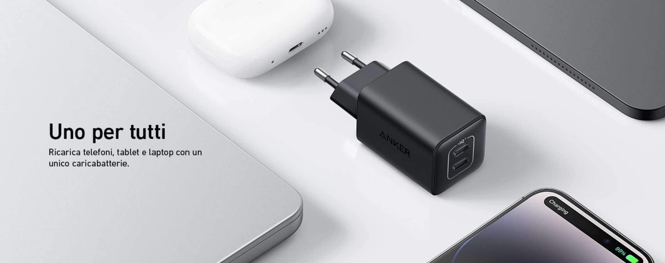 Caricabatterie Anker USB-C a soli 17€ con la Festa delle Offerte Prime