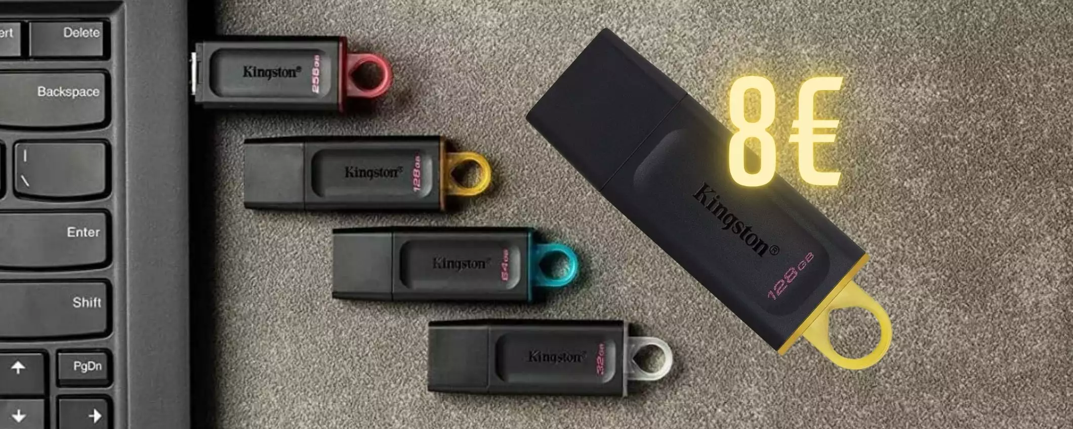 Chiavetta USB Kingston da 128GB a soli 8€: un sogno che si avvera