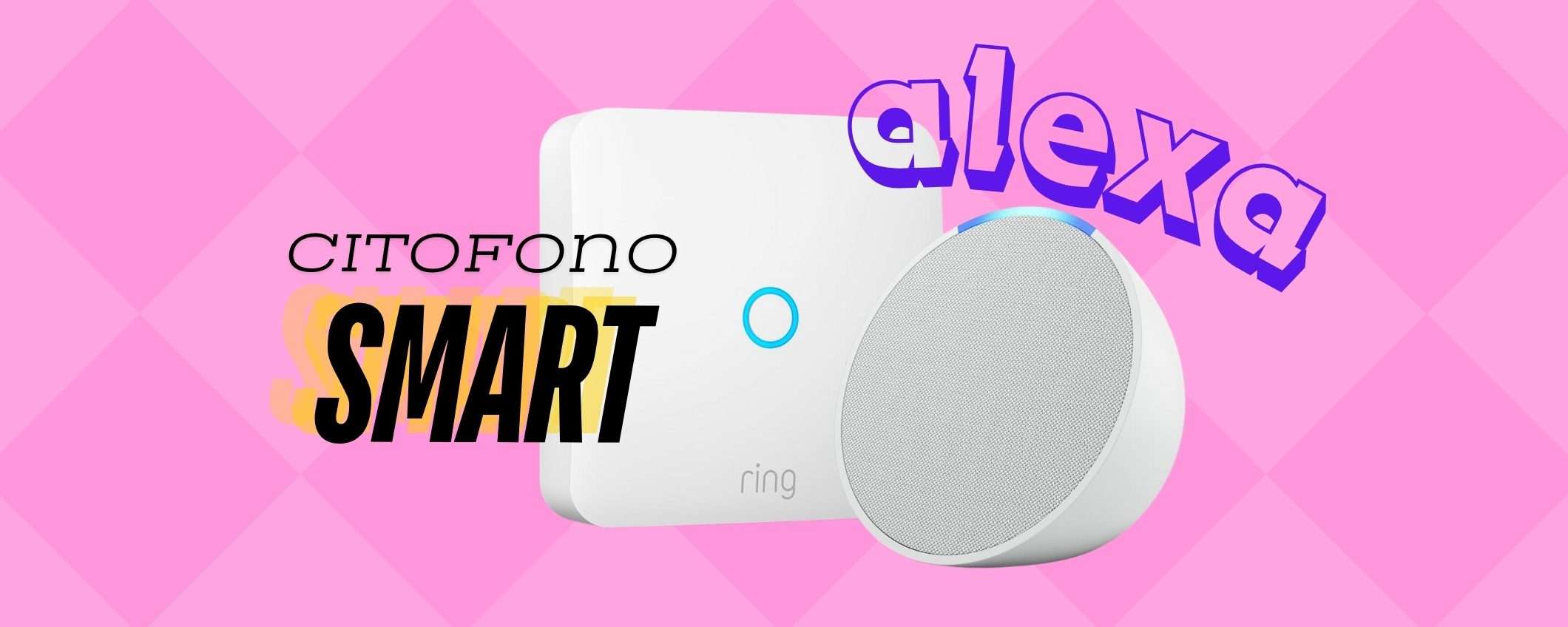 Citofono smart e Alexa con Ring Intercom + Echo Pop in sconto al 64%