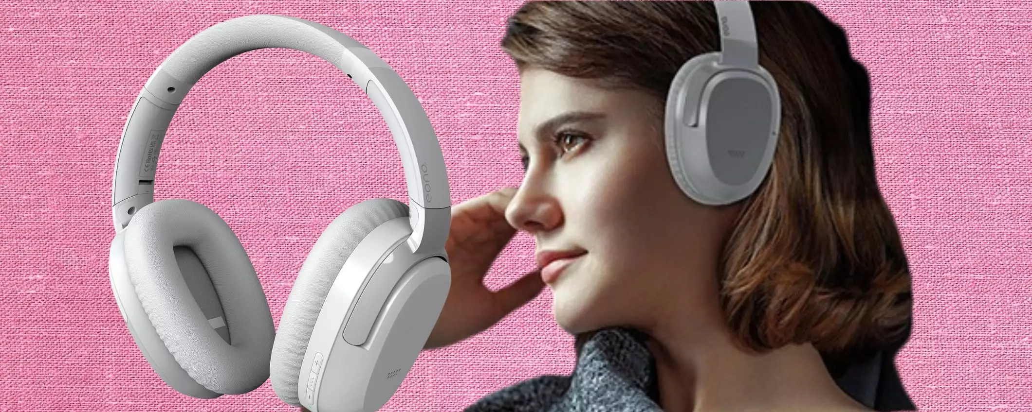 Le comodissime cuffie Eono con 40 ore di audio e cancellazione rumore a 39€