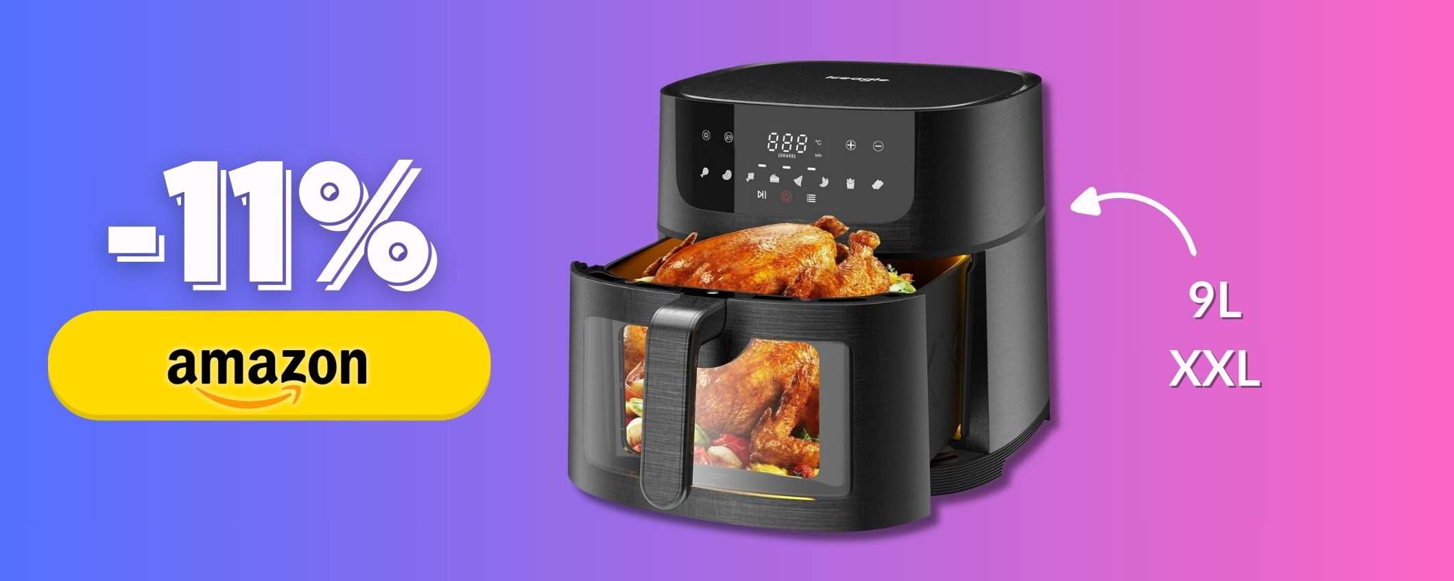 Cuoci un pollo intero in questa Friggitrice Aria XXL: cucina sana (79€)