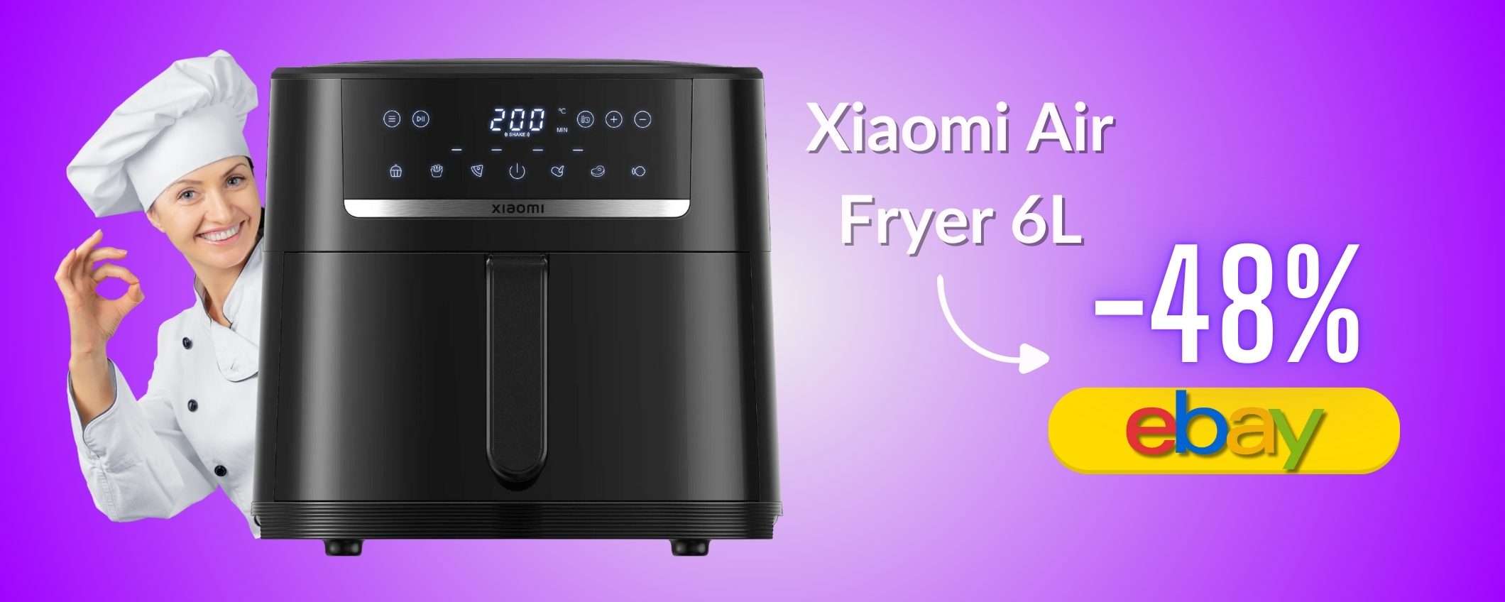 Xiaomi Air Fryer: 6L di capienza per cottura salutare e veloce (61€)