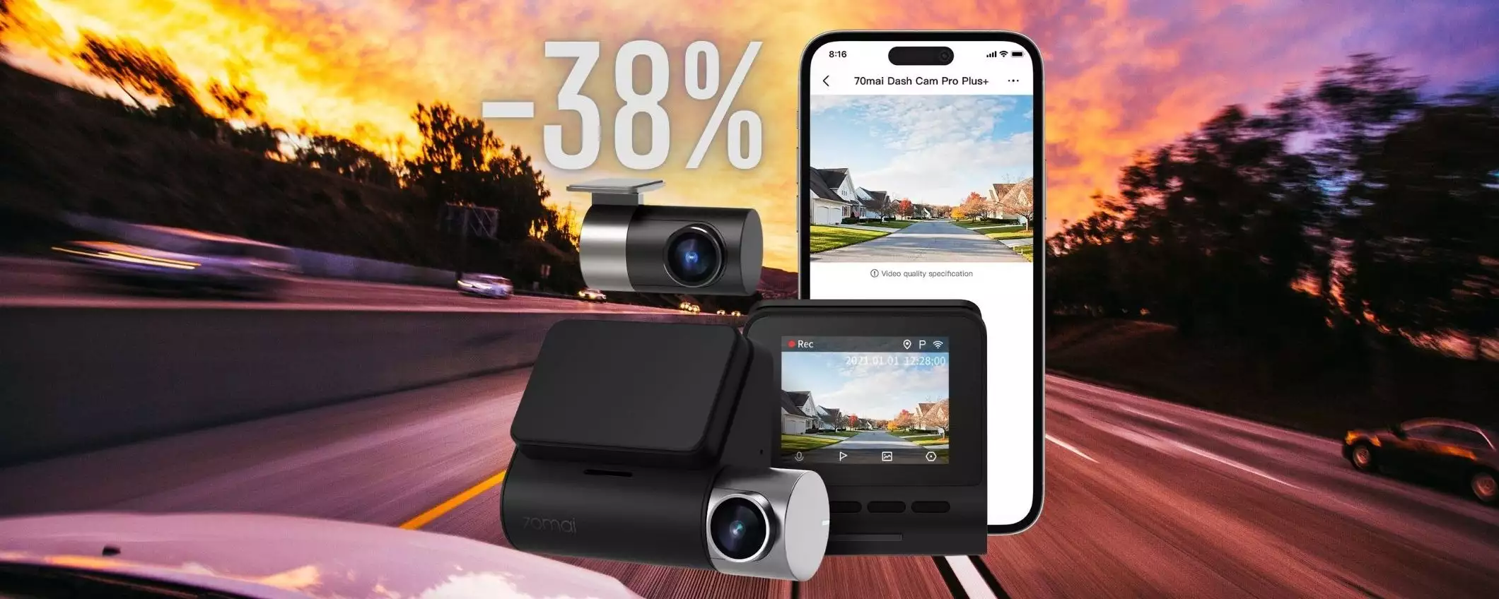 Dash Cam Pro Plus+ con sensore Sony e camera 70mai RC06 FHD (-38%)