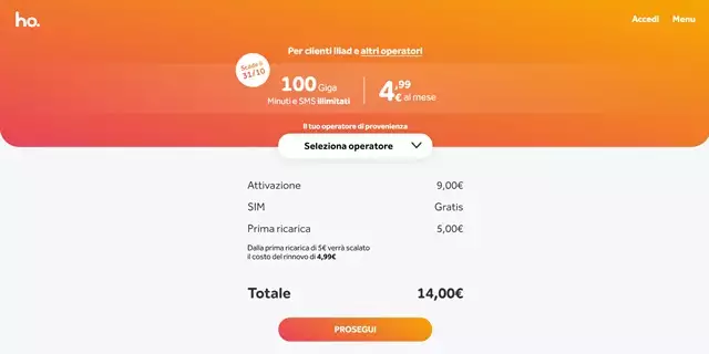 ho mobile offerta 4,99