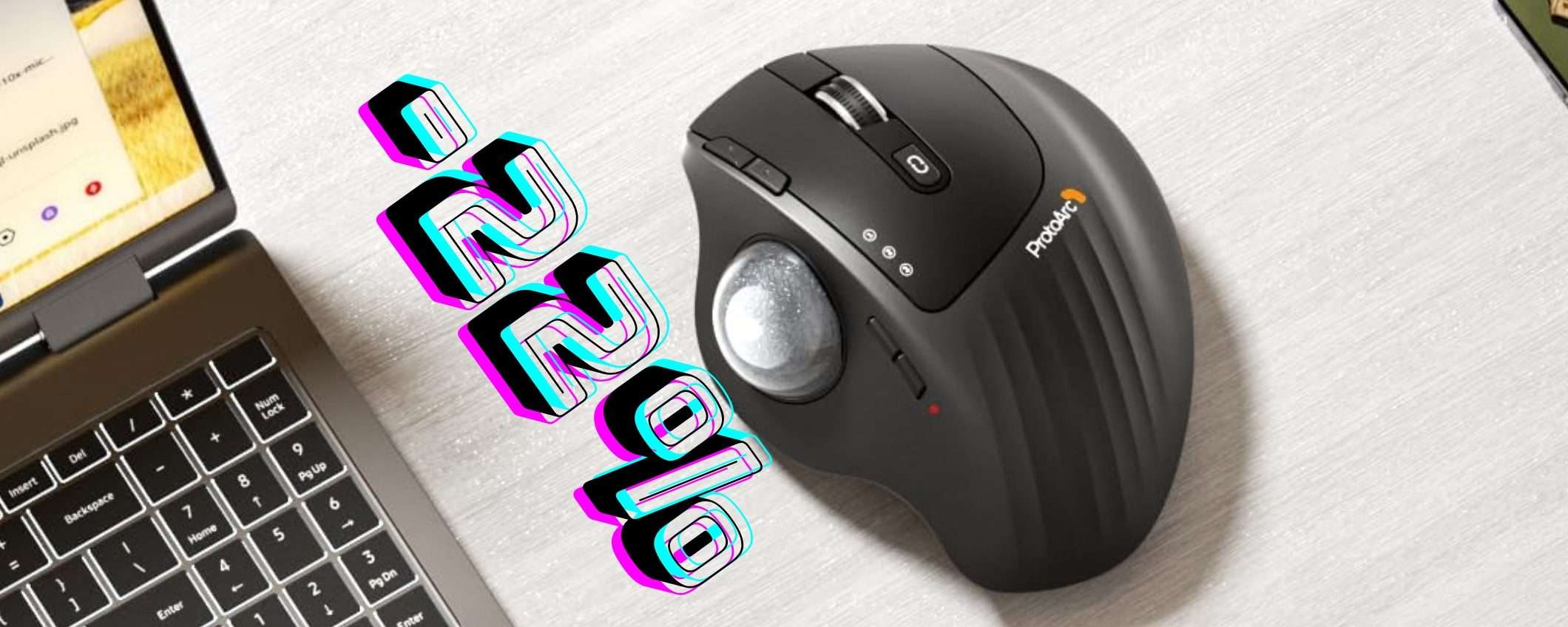 Con questo mouse trackball wireless non sentirai la fatica nemmeno dopo ore