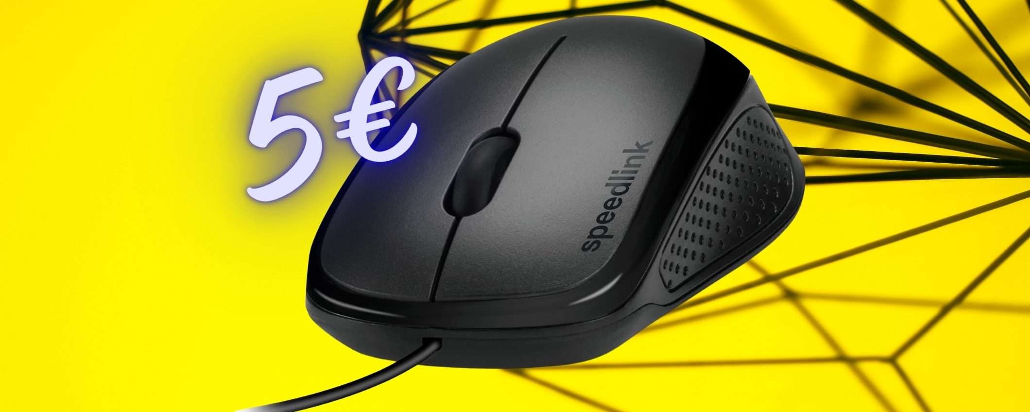 Solo 5€ su Amazon per questo mouse USB ergonomico e velocissimo