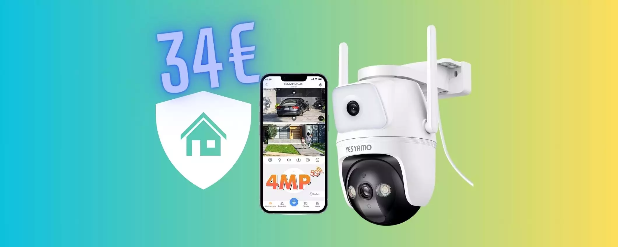 Sorveglia la casa con questa telecamera WiFi da 4MP tua a soli 34€