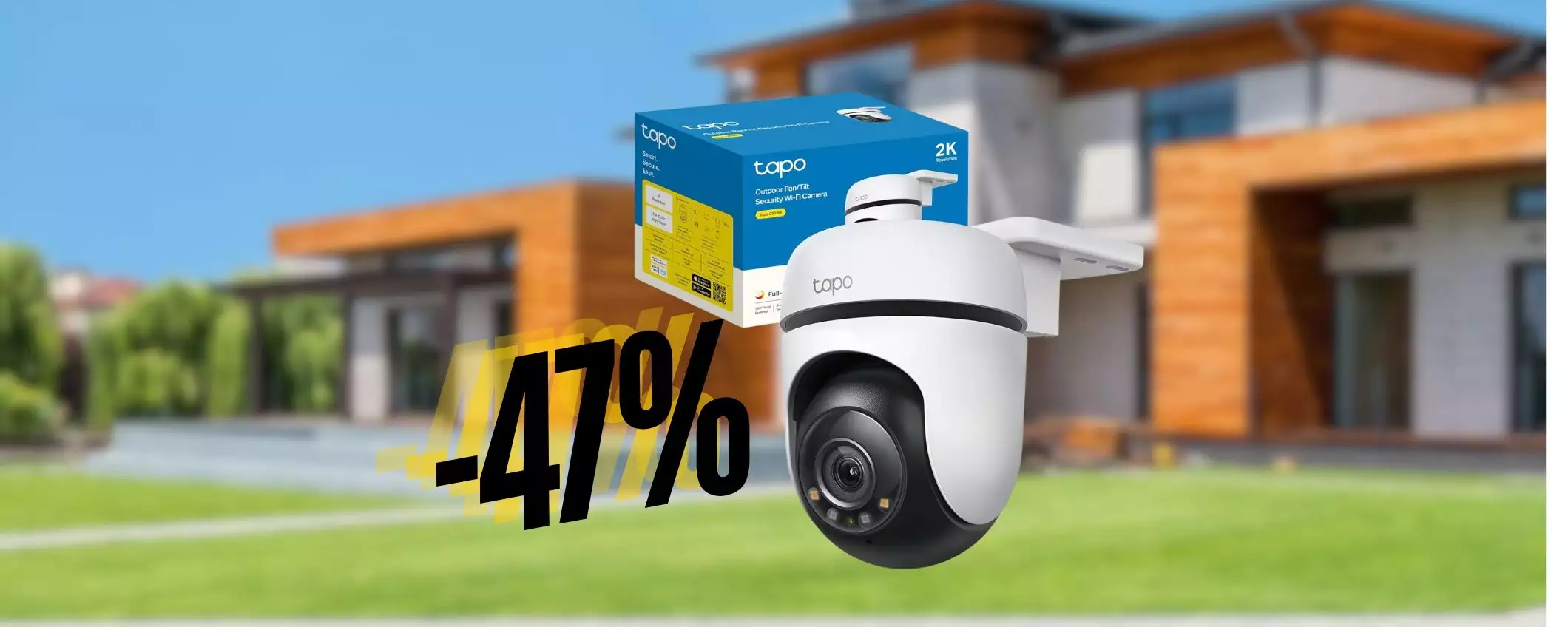 Telecamera WiFi Tapo C510W, impermeabile, visione notturna e audio (39€)