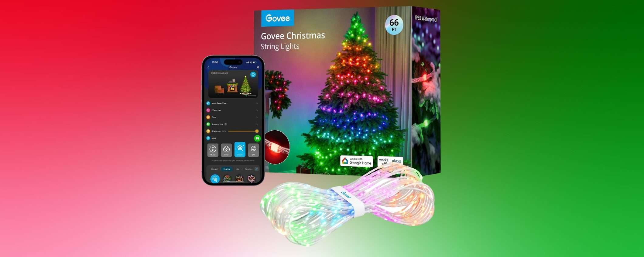 Luci di Natale SMART con i LED Govee in offerta su Amazon (-25%)