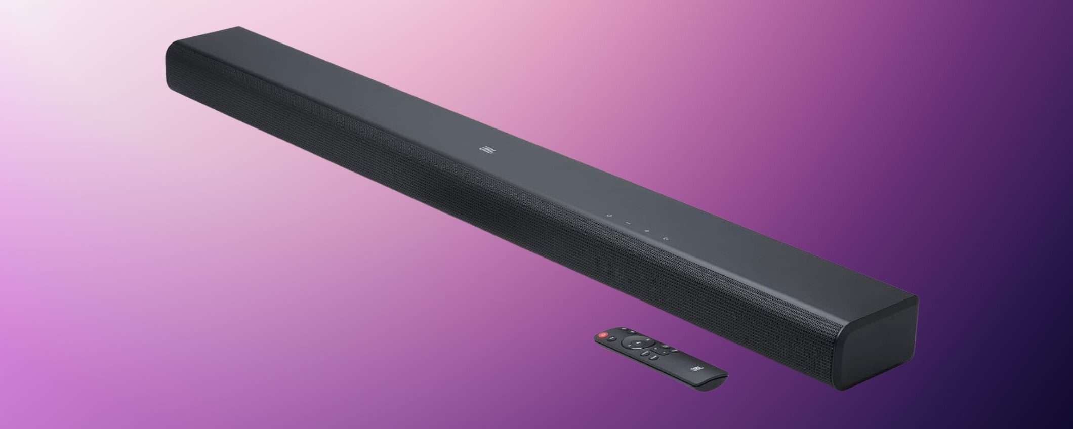 Soundbar JBL 3.1 con subwoofer integrato a 99,99 euro: Amazon CLAMOROSO (-41%)