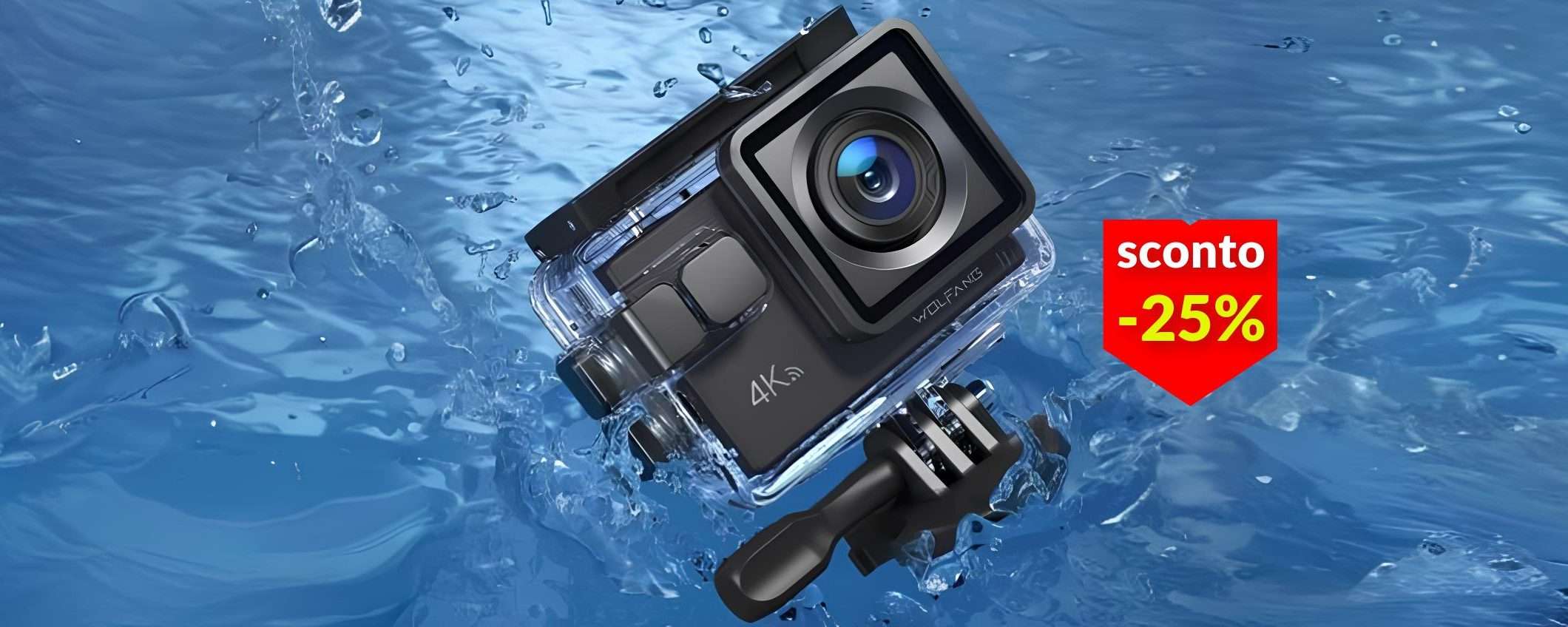 Action cam 4K Wolfang praticamente regalata a 44€ con il Black Friday