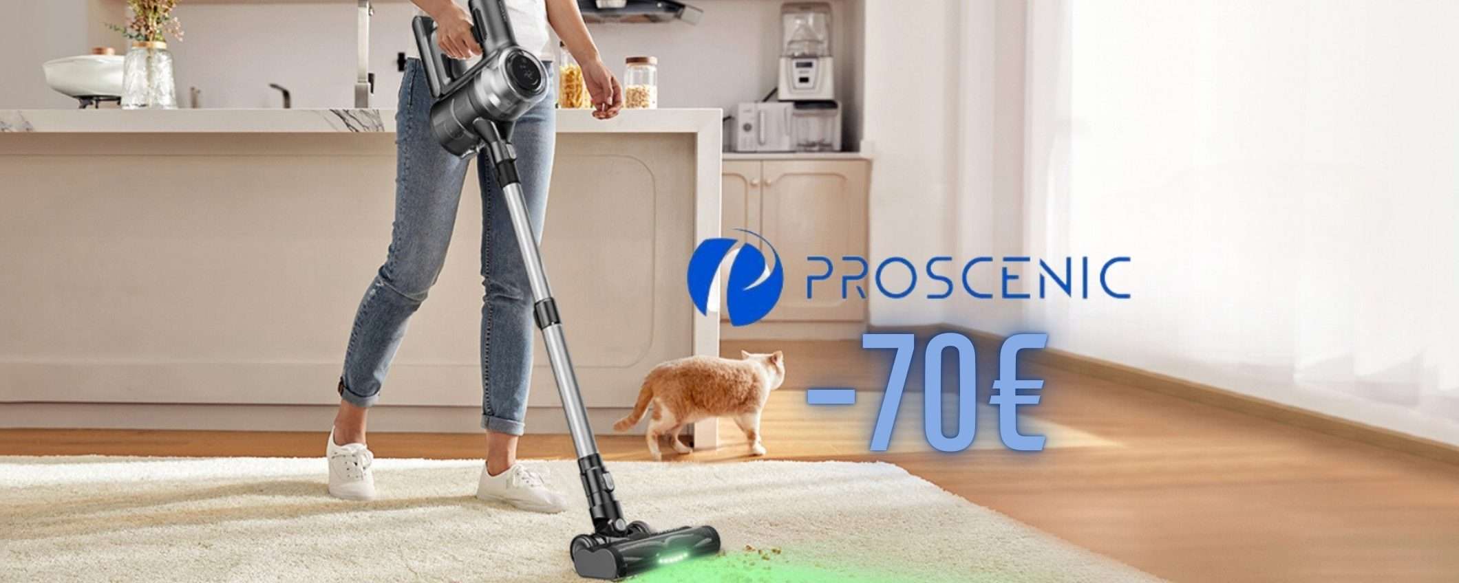 L'aspirapolvere senza fili Proscenic P13 su Amazon a prezzo WOW (-70€)