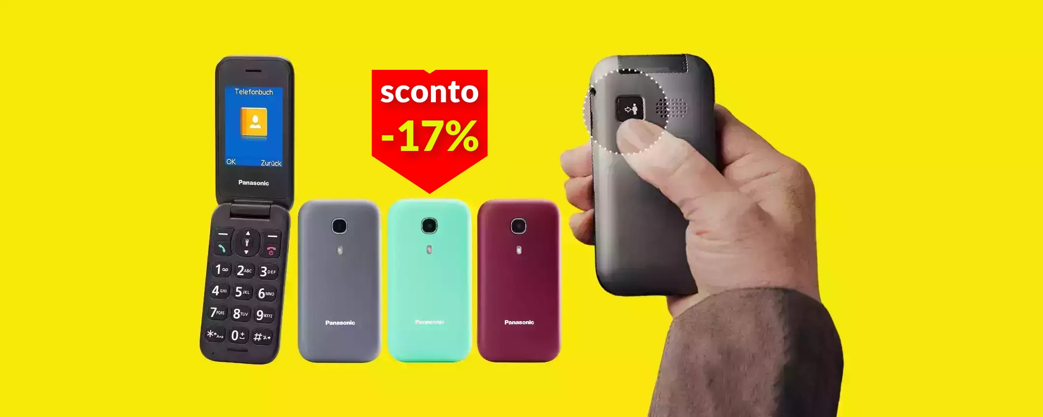 Nuovo cellulare? Panasonic te lo svende a soli 49€ ed ha pure il tasto SOS