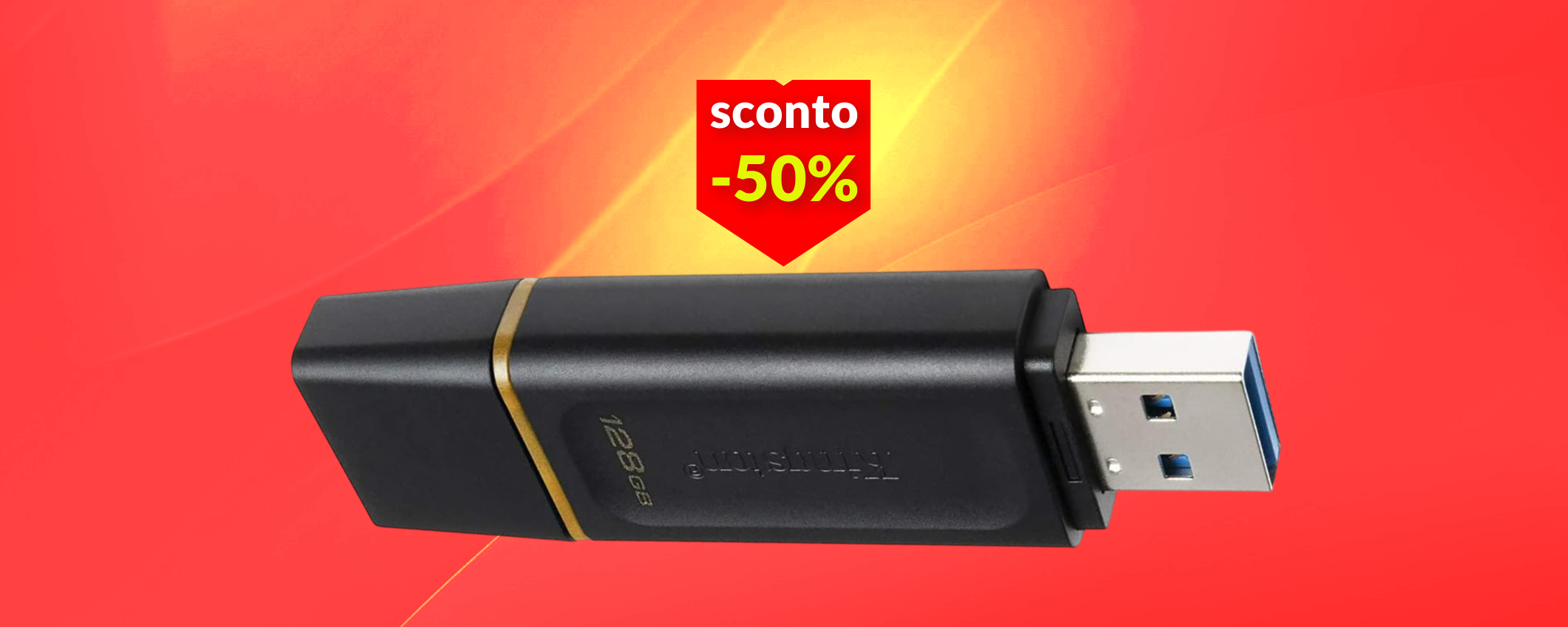 Chiavetta USB 128GB: è velocissima e la porti a casa ad un prezzo di soli 9€