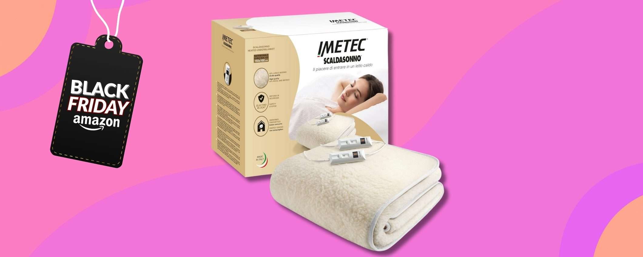 Imetec Scaldasonno matrimoniale in lana merino Made in Italy (-13%)