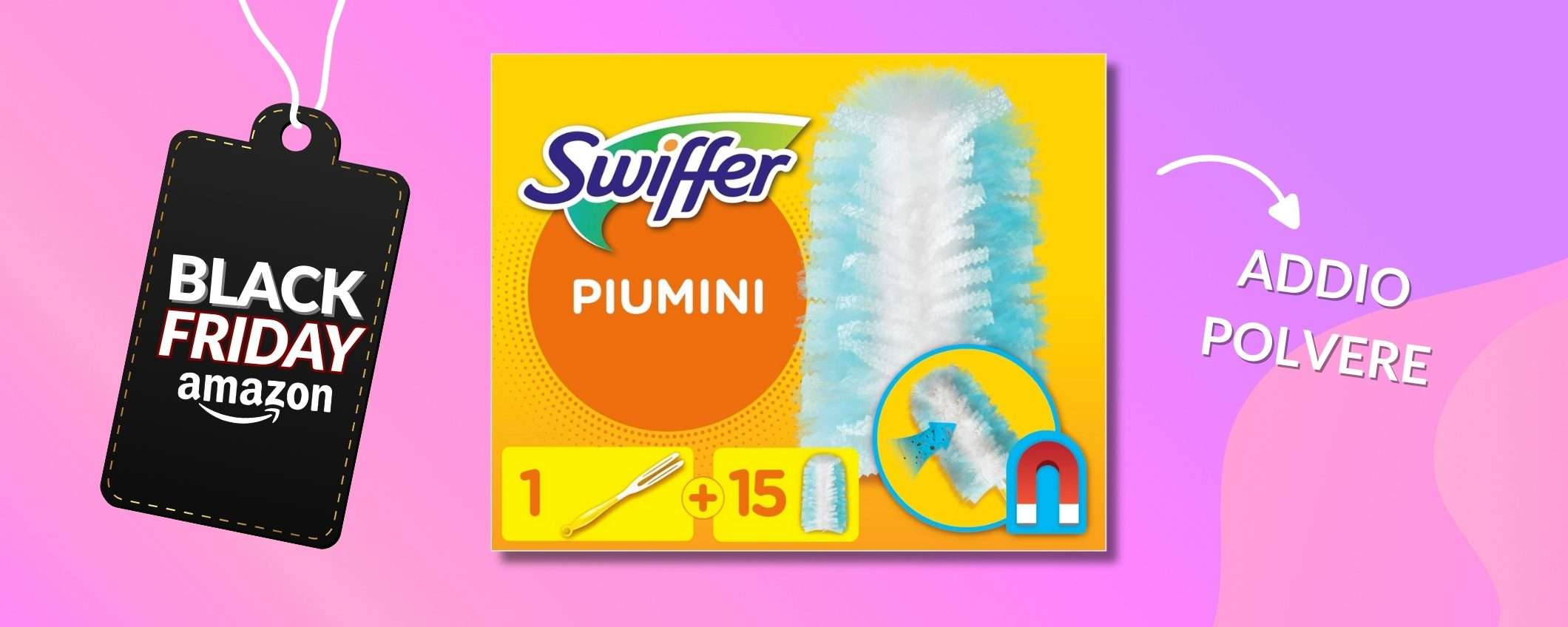 15 piumini Swiffer Duster con manico, trap+lock ogni granello di polvere