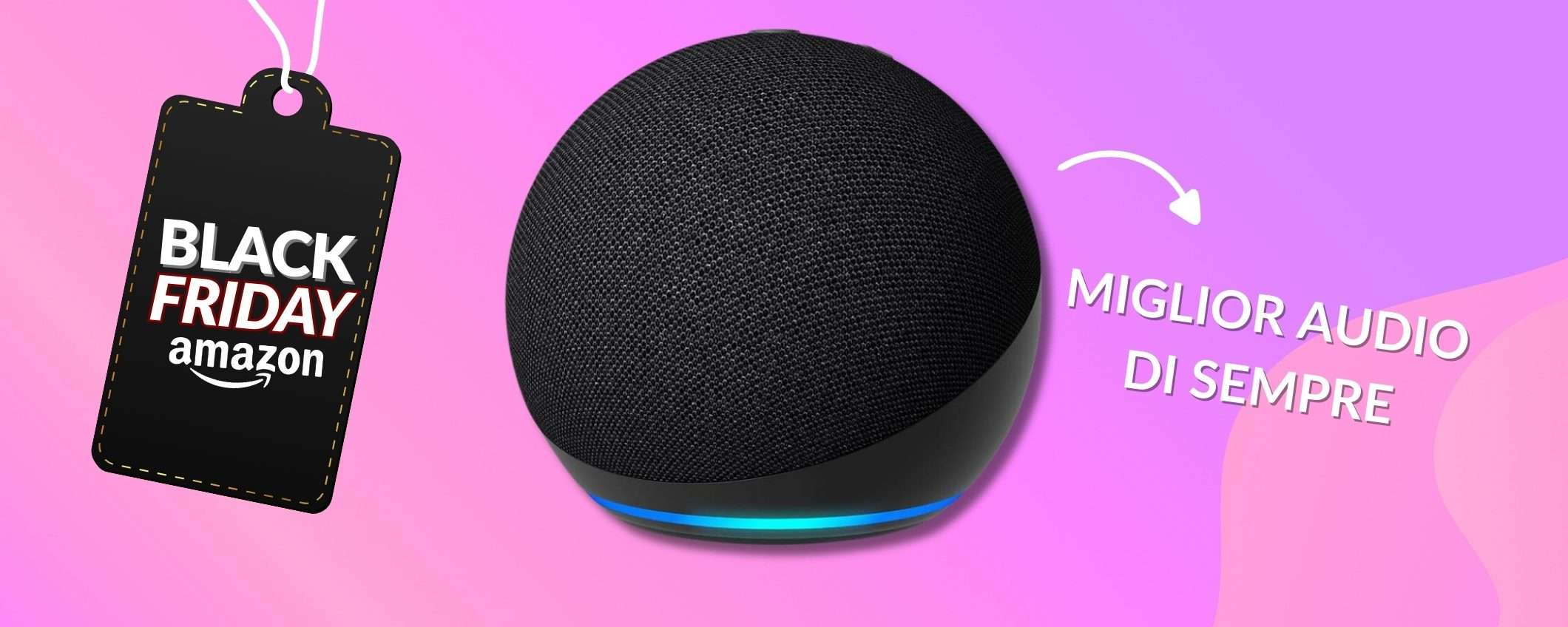 Echo Dot crolla a soli 25€ e Alexa risponde ad ogni domanda (Black Friday)