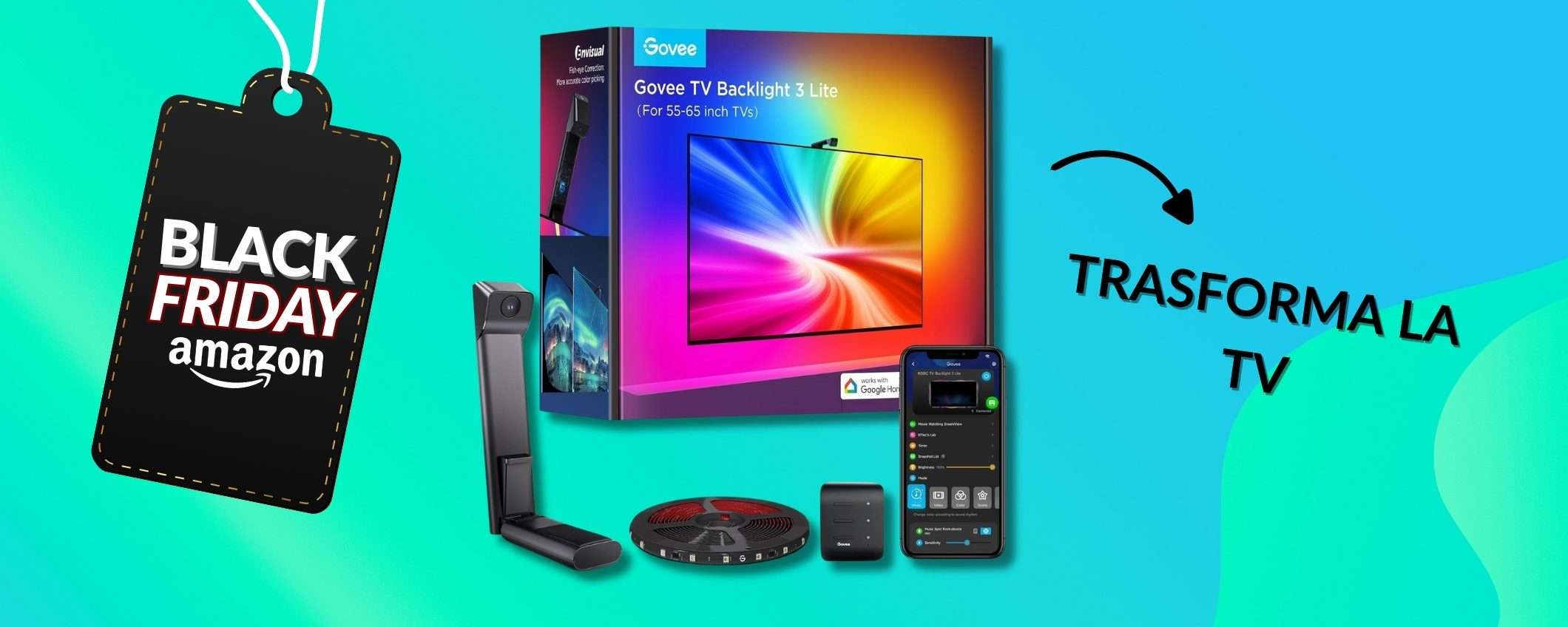 Govee LED TV 3 Lite e trasformi il televisiore: kit in promo Black Friday