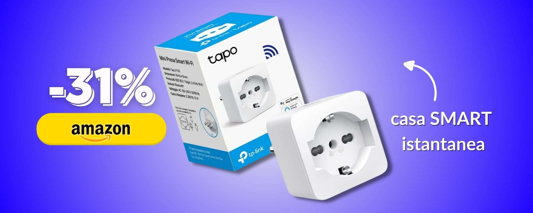 La casa diventa smart con una sola presa: Tapo P105 ad appena 11€