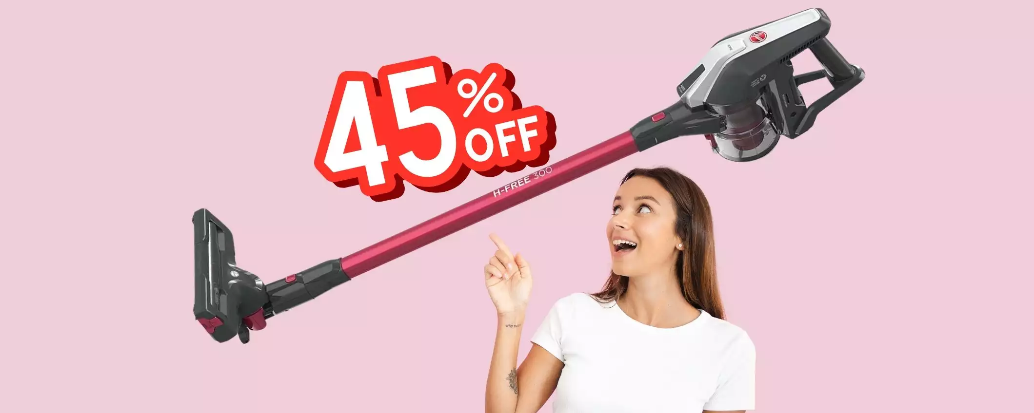 Hoover H-FREE 300: una scopa elettrica straordinaria che aspira di tutto (-45%)