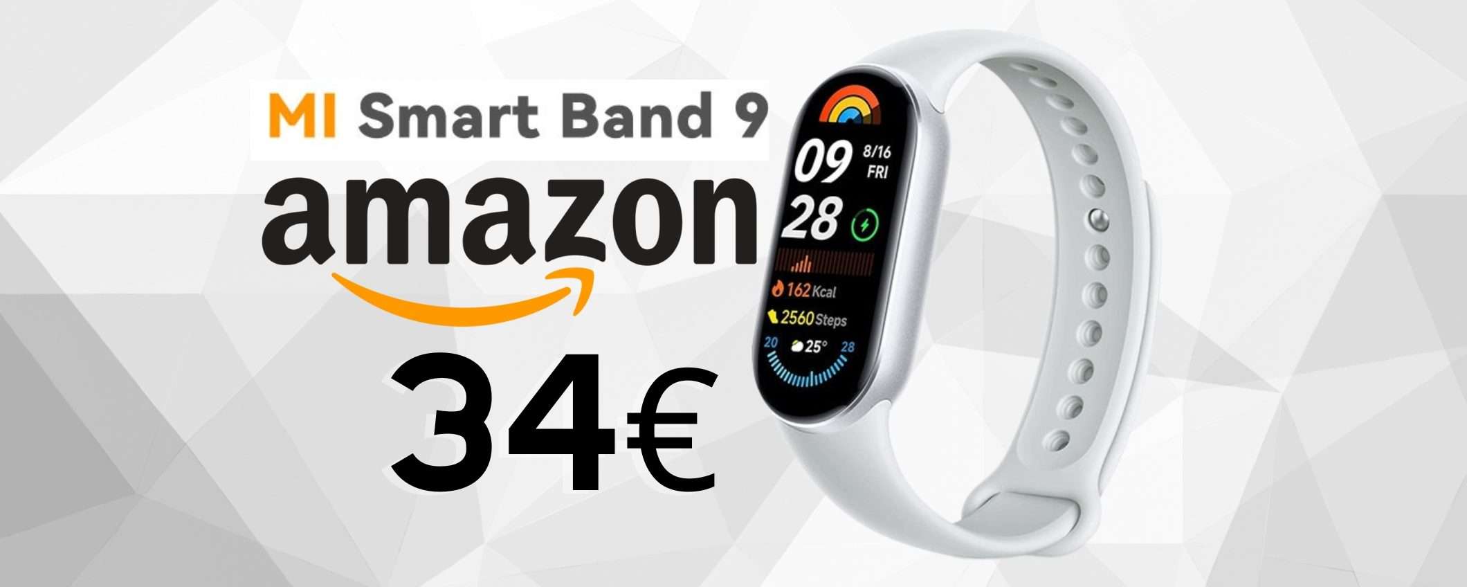 Mi Band 9 con display AMOLED, batteria da 21gg e oltre 150 profili sport (34€)