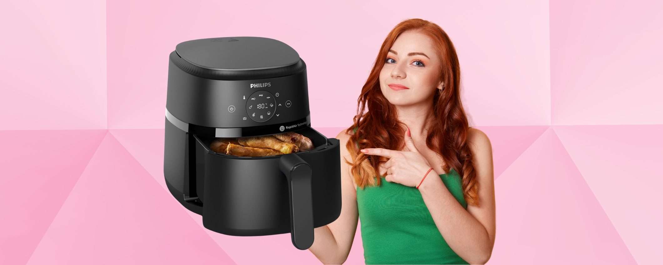 PHILIPS Airfryer Serie 2000: friggitrice ad aria da 4,2L con 9 funzioni