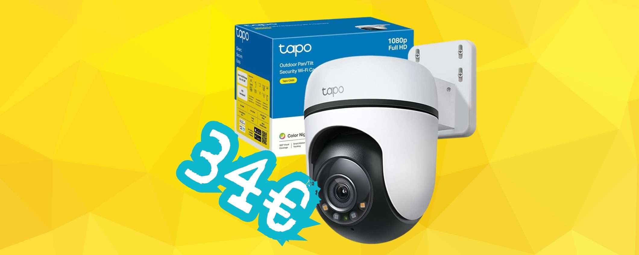 Prezzo tagliato del 42% sulla telecamera WiFi Tapo C500, ora tua a 34€