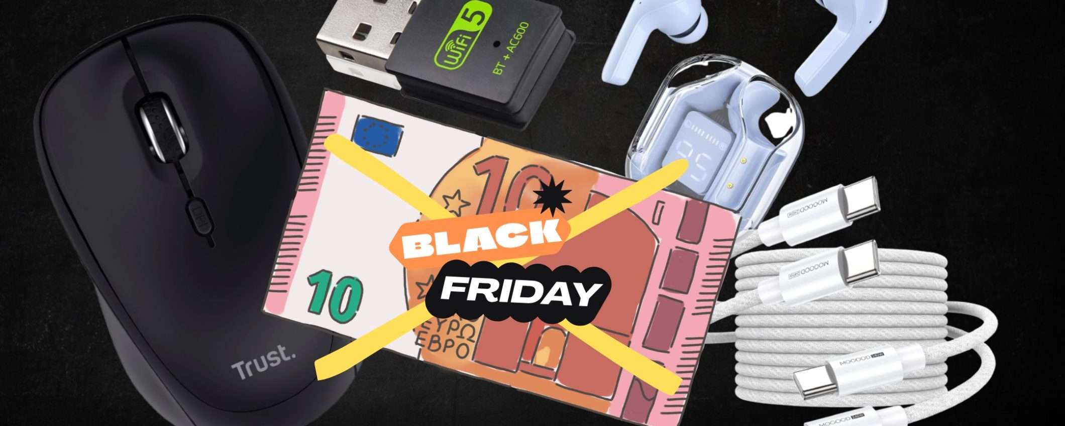 Cose TECH a meno di 10€: la settimana del Black Friday Amazon è SORPRENDENTE