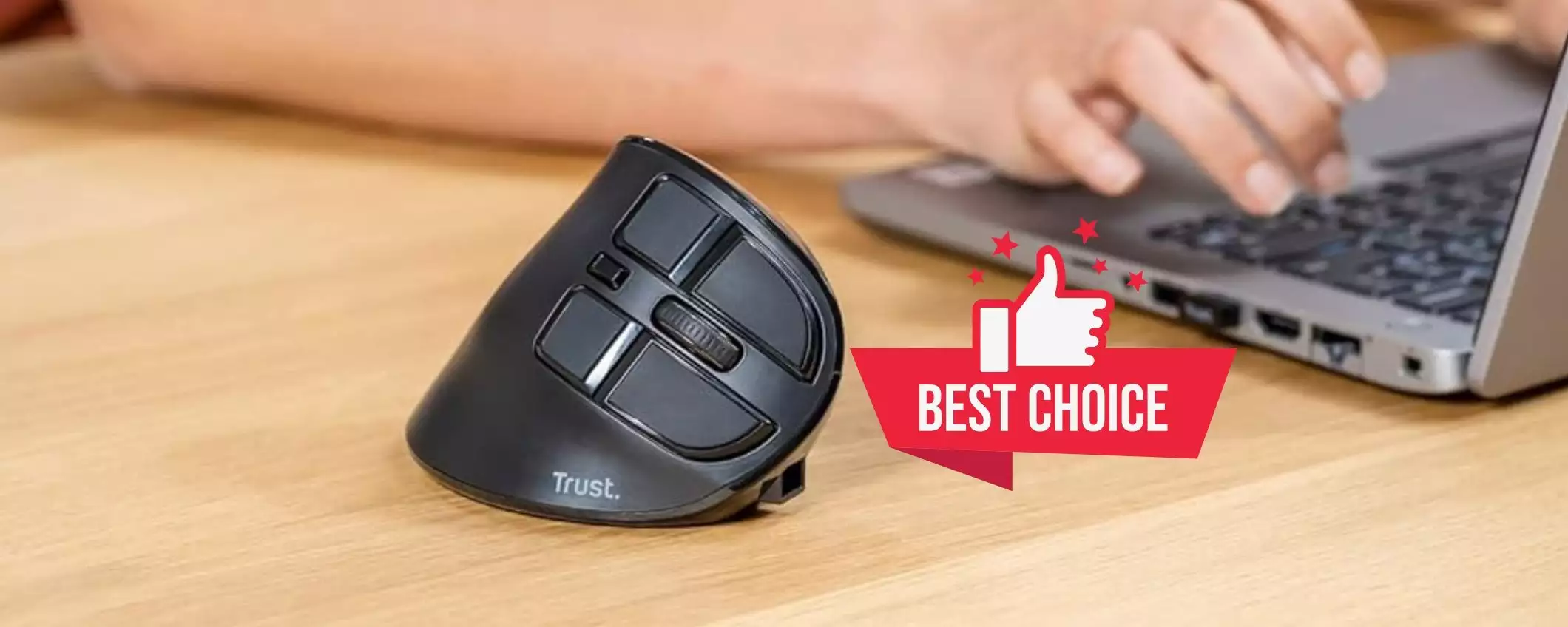 Trust: mouse wireless verticale ergonomico, minima spesa e zero fatica