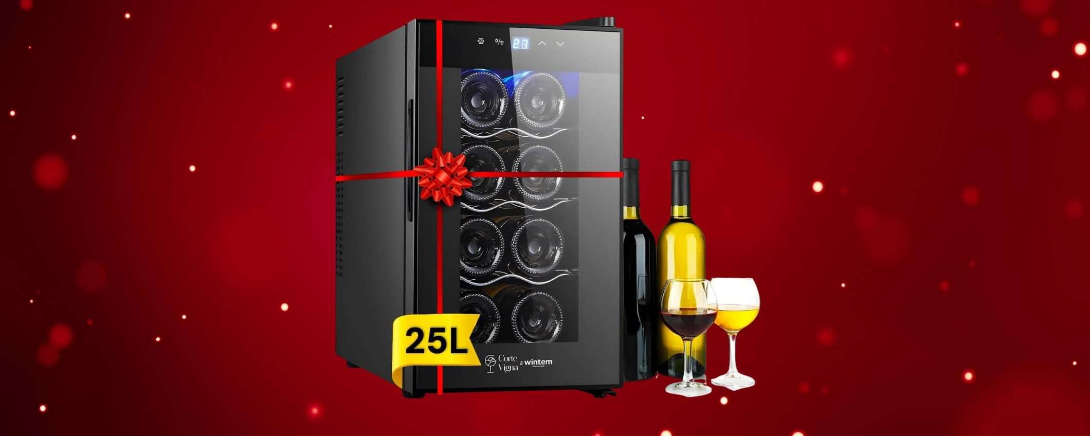 Idea regalo: Cantinetta Vino moderna da 25L in doppio sconto su Amazon