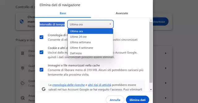 Come cancellare la cache di Facebook dal browser