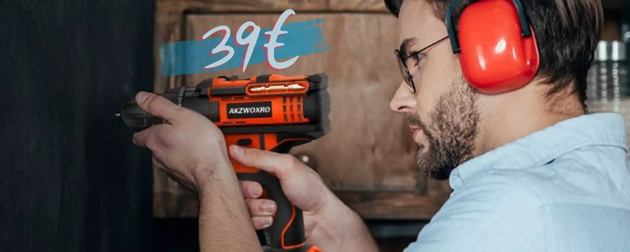 Appena 39€ e puoi avere questo trapano avvitatore a batteria con accessori