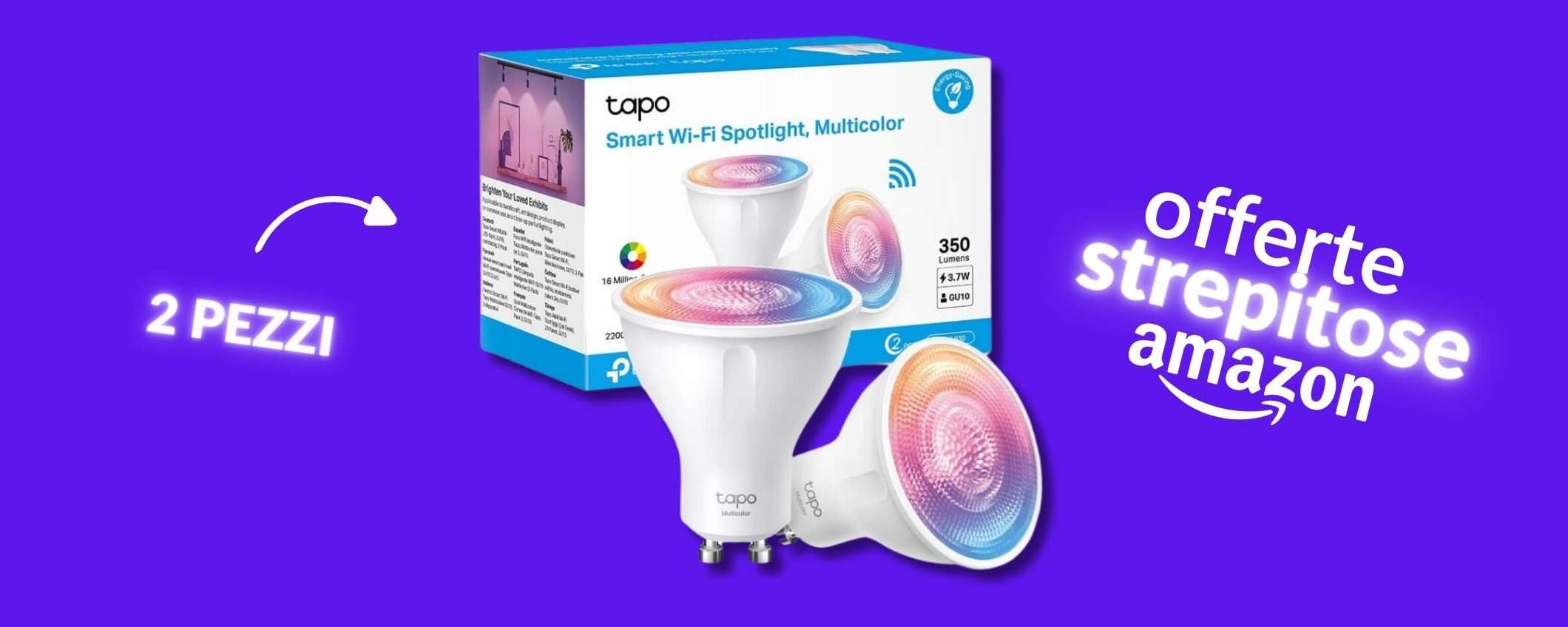 Tapo L630, lampadine Smart LED GU10 per casa colorata e connessa (16€)