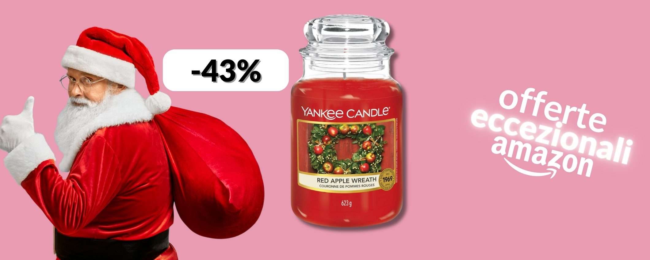 Profumo di Natale con Yankee Candle in giara grande a soli 19€: occasione