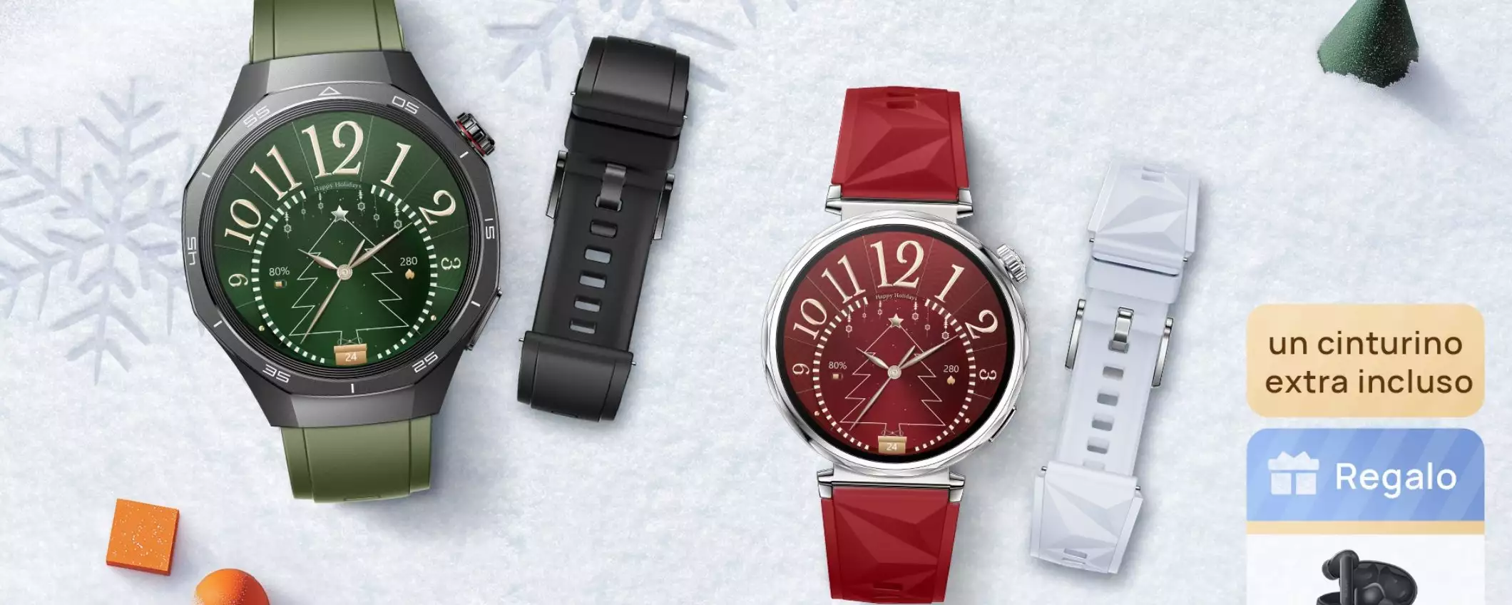 HUAWEI Watch GT5 Christmas Edition: bundle con cinturino extra e cuffie FreeBuds 5i