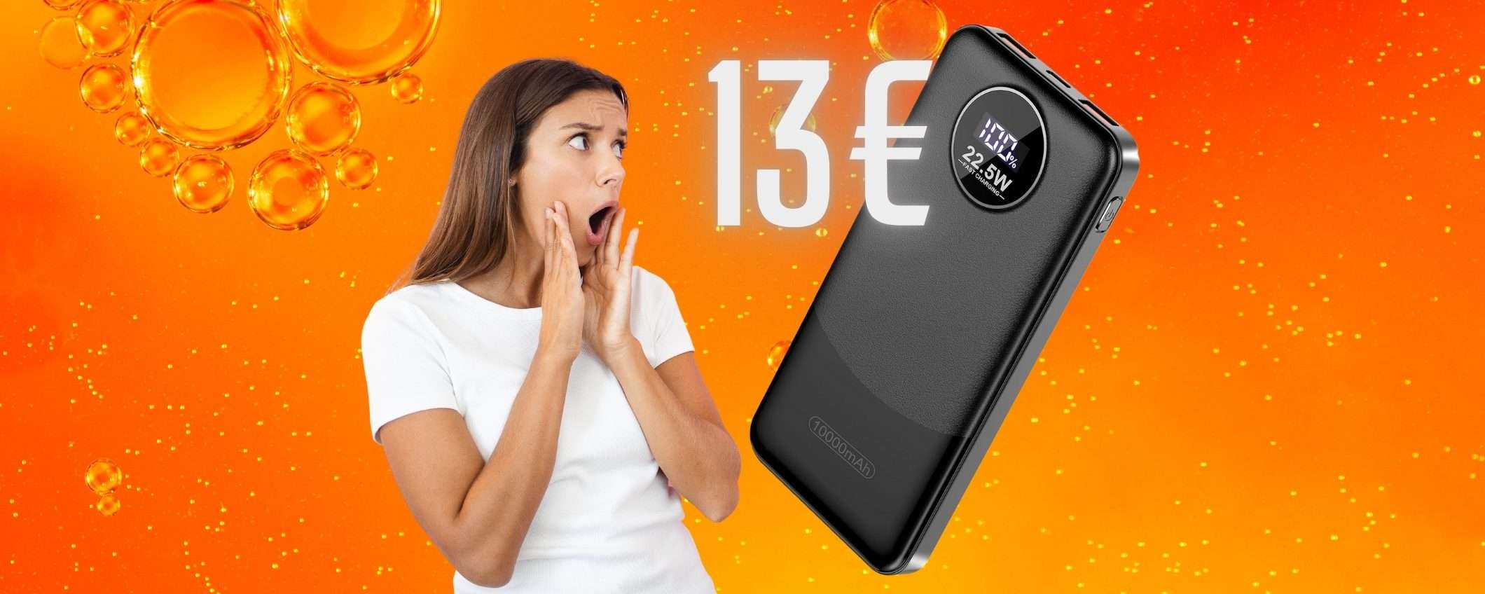 Power Bank da 10000mAh con 3 porte e display LED a prezzo folle (13€)