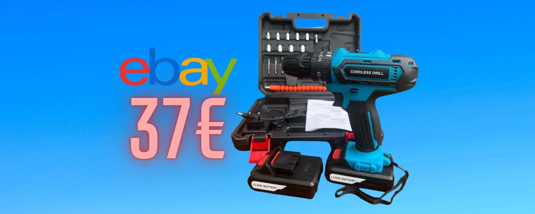 Trapano avvitatore con percussione, valigetta e accessori tuo a 37€ su eBay