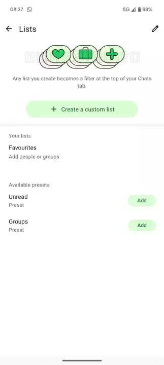 WhatsApp lancia la nuova interfaccia per le liste delle chat: cosa cambia