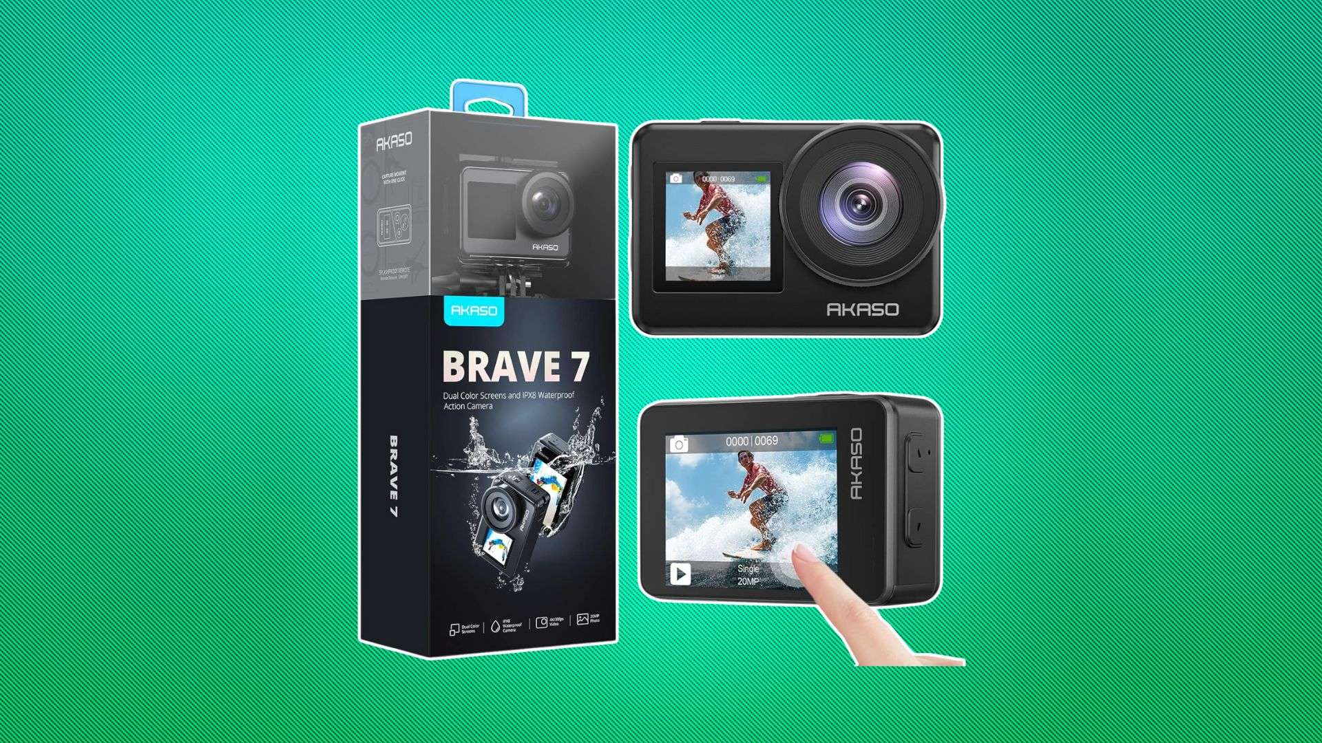 Action Cam Akaso Brave 7 in super offerta: 4K, doppio display e IPX8 a soli 142€