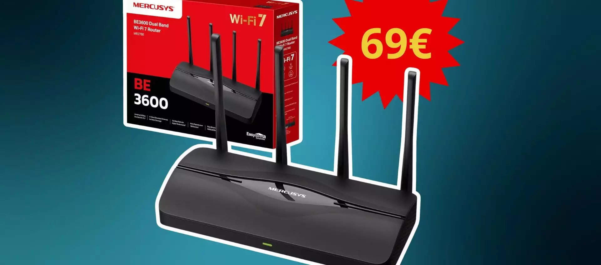 WiFi 7 a prezzo shock: il router Mercusys TP-Link MR27BE crolla a 69€