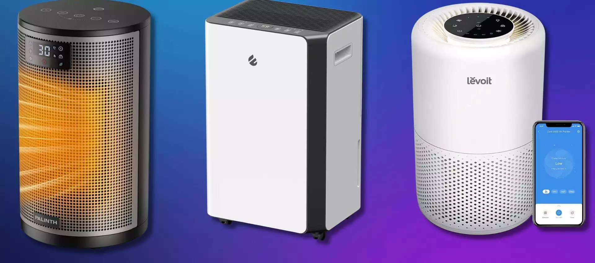 Purificatore d'aria, termoventilatore e deumidificatore: trio d'offerte per la casa pazzesco su Amazon