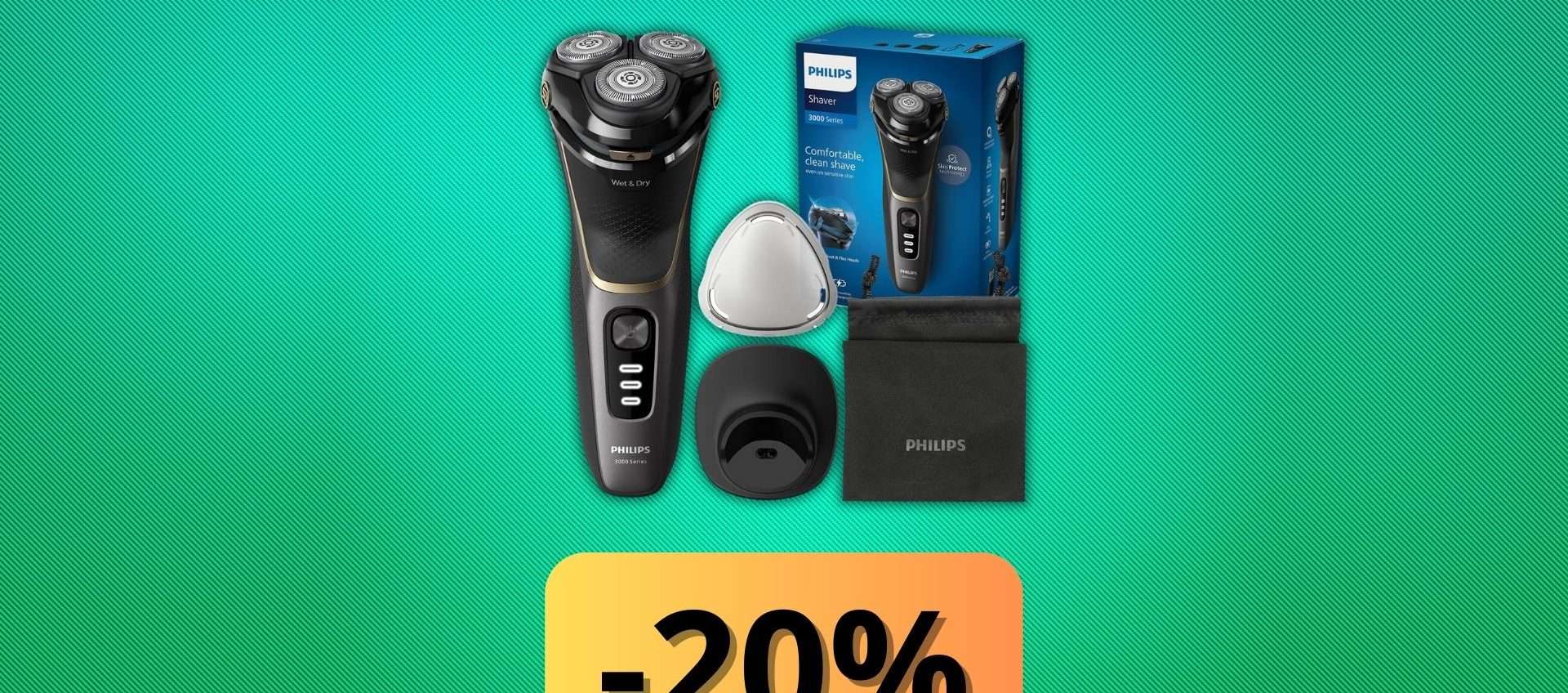 Sconto del 43% sul Philips serie 3000: rasatura perfetta, prezzo in picchiata