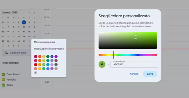 Come personalizzare i colori su Google Calendar