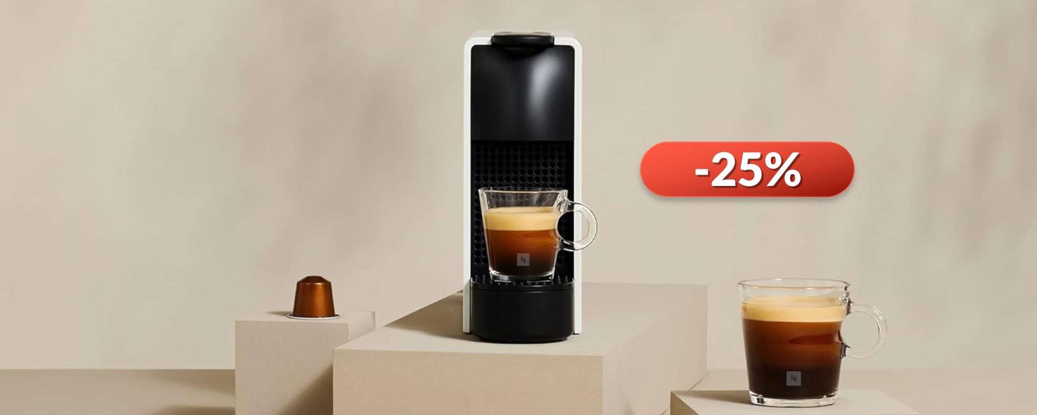 Nespresso Essenza Mini in design e nel prezzo: 90€ di caffè in REGALO